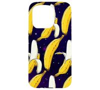 Dark Starry Skies Galaxy Black Kitschy Art Bananes in Space Coque pour iPhone 15 Pro
