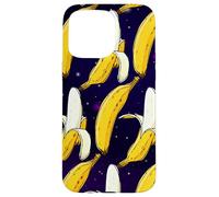Dark Starry Skies Galaxy Black Kitschy Art Bananes in Space Coque pour iPhone 15 Pro Max