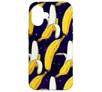 Dark Starry Skies Galaxy Black Kitschy Art Bananes in Space Coque pour iPhone 16