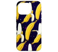 Dark Starry Skies Galaxy Black Kitschy Art Bananes in Space Coque pour iPhone 16 Pro
