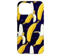 Dark Starry Skies Galaxy Black Kitschy Art Bananes in Space Coque pour iPhone 16 Pro Max