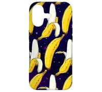 Dark Starry Skies Galaxy Black Kitschy Art Bananes in Space Coque pour iPhone 17