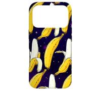 Dark Starry Skies Galaxy Black Kitschy Art Bananes in Space Coque pour iPhone 17 Pro