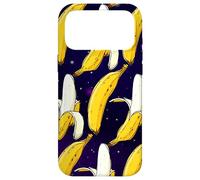 Dark Starry Skies Galaxy Black Kitschy Art Bananes in Space Coque pour iPhone 17 Pro Max