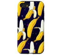 Dark Starry Skies Galaxy Black Kitschy Art Bananes in Space Coque pour iPhone SE (2020) / 7/8