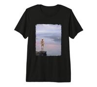 Dark Surreal Art Death Pissing Skeleton Gothic Weird Humor T-Shirt Haut de Gamme
