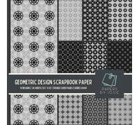 Dark Themed Geometric Scrapbook Paper - Series 00008: Pattern Scrap Paper for Scrapbooking, DIY Projects, Arts and Crafts, Junk Journals, Card Making | 30 Double-Sided Sheet | 8.5" x 8.5"
