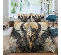 Dark VI Horned Helmet Housse de Couette 3 Pieces, Gothic Fantasy Art