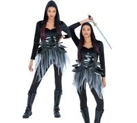Dark Warrior Déguisement Femmes Médiéval Costume Halloween UK 8-18