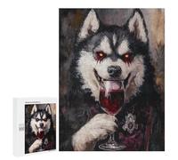 Dark Wolf with Red Wine Glass Puzzle 1000 Pièces Educa Jouet en Bois Cadeau Unique Décoration Intérieure Jeu Éducatif Challenge Toy Adultes Et Enfants À Partir De 14 Ans 500 PCS