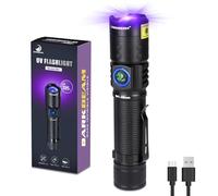 DARKBEAM Lampe de poche UV LED 395 NM, lampe de poche ultraviolette, lampe en bois, rechargeable USB-C focalisable résistante à l'eau pour détecter les scorpions et la lumière UV en résine