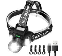 DARKBEAM Lampe frontale LED 2000 lumens USB-C rechargeable super lumineuse