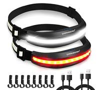 DARKBEAM Lampe Frontale LED COB, USB - C Rechargeable Lampe Torche Légère à étanche Phare 230° à Lumière Rouge, Lampe de Travail pour Casque - Entretien, Camping, Exécuter, Pêche, avec Clip, Lot de 2