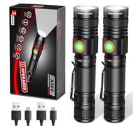 DARKBEAM Lampe Torche LED Rechargeable USB 2000 Haute Lumens, 2 Pack