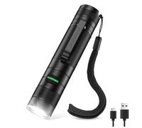DARKBEAM Lampe Torche LED Rechargeable USB Ultra Puissante, Mini Petite et Haute Lumen Lampes de poche, IPX6 Étanche Lumière Blanche pour Camping, Randonnée, Urgence, longue portée, batterie 4000mAh