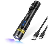 DARKBEAM Lampe Torche UV 365nm & 395nm Double Lumière Noire, Lampe Wood