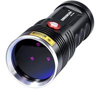 DARKBEAM Lampe Torche UV 365nm Puissante Lumière Noire, 3 LEDs Lampe de Wood 36W Rechargeable Portable, Lampe de Poche Ultra Violet Détecteur d'urine, Fuite détection, Chasse aux roches, Résine, B40