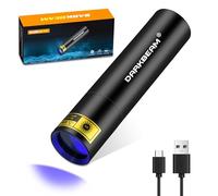 DARKBEAM Lampe Torche UV Lumière Noire 365nm Rechargeable, Lampe de Wood LED Lampe UV, Lampe de poche Ultraviolet pour uv resine, faux billets, détecteur d'urine de chat, Mini mais puissant