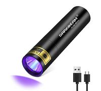 DARKBEAM Lampe Torche UV Lumière Noire 395nm Rechargeable, Lampe de Wood LED Petite Lampe UV, Lampe de poche Ultraviolet pour resine, ongles gel, détecteur d'urine de chat, Mini mais puissant