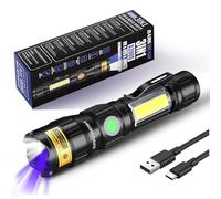 DARKBEAM Lampe Torches UV 365nm USB Rechargeable Lampe de Poche LED 3 en 1