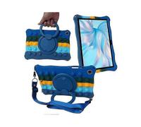 (DarkBlue)Galaxy Tab A9+ X210 X216 X218 Case with Kickstand & Shoulder Strap - Bubble Tablet Cover