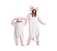 DarkCom Axolotl Onesie pour Enfants et Adultes,Vêtements de Nuit Combinaison Parent-Enfant Cosplay Animal Halloween Kigurumi Costume Pyjama de Noël 10-11 Years
