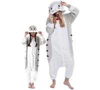 DarkCom Chat au Fromage Onesie pour Enfants et Adultes,Vêtements de Nuit Combinaison Parent-Enfant Cosplay Animal Halloween Kigurumi Costume Pyjama de Noël 12-13 Years