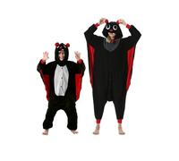 DarkCom Chauve Souris Onesie pour Enfants et Adultes,Vêtements de Nuit Combinaison Parent-Enfant Cosplay Animal Halloween Kigurumi Costume Pyjama de Noël 10-11 Years