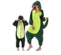 DarkCom Dinosaure Onesie pour Enfants et Adultes,Vêtements de Nuit Combinaison Parent-Enfant Cosplay Animal Halloween Kigurumi Costume Pyjama de Noël 10-11 Years