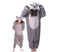 DarkCom Loutre de mer Onesie pour Enfants et Adultes,Vêtements de Nuit Combinaison Parent-Enfant Cosplay Animal Halloween Kigurumi Costume Pyjama de Noël 10-11 Years
