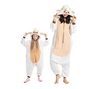 DarkCom Mouton Onesie pour Enfants et Adultes,Vêtements de Nuit Combinaison Parent-Enfant Cosplay Animal Halloween Kigurumi Costume Pyjama de Noël 10-11 Years