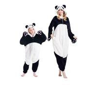 DarkCom Panda géant Onesie pour Enfants et Adultes,Vêtements de Nuit Combinaison Parent-Enfant Cosplay Animal Halloween Kigurumi Costume Pyjama de Noël 8-9 Years