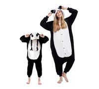 DarkCom Panda Onesie pour Enfants et Adultes,Vêtements de Nuit Combinaison Parent-Enfant Cosplay Animal Halloween Kigurumi Costume Pyjama de Noël 10-11 Years