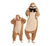 DarkCom Paresseux Onesie pour Enfants et Adultes,Vêtements de Nuit Combinaison Parent-Enfant Cosplay Animal Halloween Kigurumi Costume Pyjama de Noël L