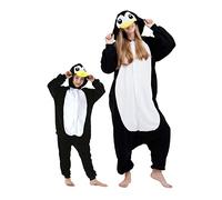 DarkCom Pingouin Onesie pour Enfants et Adultes,Vêtements de Nuit Combinaison Parent-Enfant Cosplay Animal Halloween Kigurumi Costume Pyjama de Noël M