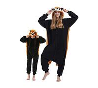 DarkCom Raton Laveur Onesie pour Enfants et Adultes,Vêtements de Nuit Combinaison Parent-Enfant Cosplay Animal Halloween Kigurumi Costume Pyjama de Noël X-L
