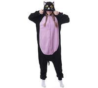 DarkCom Unisexe Adulte Cosplay De Minuit Chat Animal Onesie Kigurumi Costume Une pièce Pyjama vêtements de Nuit Combinaison XL