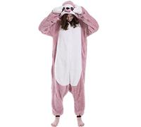 DarkCom Unisexe Adulte Cosplay Rose Paresseux Animal Onesie Kigurumi Costume One Piece Pyjamas Vêtements de Nuit Combinaison L