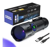 DARKDAWN 365nm lampe de poche UV Mini USB - C LED rechargeable avec miroir noir puissant détecteur portable de taches d'urine pour animaux de compagnie identification anti - contrefaçon