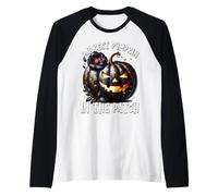 Darkest Pumpkin in The Patch for Goth Mom Floral Halloween Manche Raglan