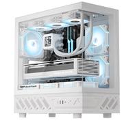 darkFlash ATX Boîtier PC de jeu pour tour moyenne, deux panneaux latéraux en verre trempé, 3 ventilateurs PWM ARGB pré-installés, E/S avant USB-C, support de radiateur de 360 mm, boîtier d'ordinateur