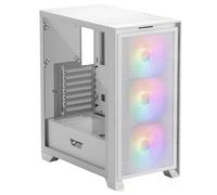 darkFlash ATX Boîtier PC PC de Jeu avec Ventilateur pré-installé de 3 x 120 mm, Panneau Avant en Maille, Panneau latéral en Verre trempé Airflow Mid Tower (Blanc)