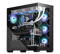 darkFlash ATX DS900 Boîtier PC de Gaming avec 4 Ventilateurs PWM ARGB pré-installés, Double Vue en Verre trempé, Port de Type C, Prend en Charge Les radiateurs de Refroidissement à Eau jusqu'à 360 mm