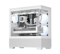 darkFlash Boîtier PC DS900 Air ATX, verre trempé panoramique 270°, 3 ventilateurs préinstallés, bouton de contrôle LED RVB, tour moyenne à haut débit d'air, USB-C, prend en charge les GPU jusqu'à 425