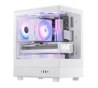 darkFlash Boîtier PC Micro ATX DB330M – 3 ventilateurs PWM ARGB, Double verre trempé, Blanc