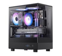 darkFlash Boîtier PC Micro ATX, 3 Ventilateurs PWM ARGB pré-installés, Double Verre trempé, Port de Type C, Prend en Charge jusqu'à 240 mm AIO (DB330M) (Noir)