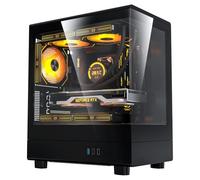 Darkflash DB330M Boîtier PC en verre Micro ATX Budget PC avec verre trempé flux d'air élevé Boîtier M ATX Prend en charge 240 mm AIO 305 mm GPU Mini Tour Armoire de bureau pour construction de jeux
