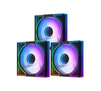 darkFlash DM8 Lot de 3 ventilateurs de boîtier PC de 120 mm, ventilateurs de boîtier miroir infini, synchronisation PWM ARGB, 1600 tr/min, débit d'air élevé 56 CFM, faible bruit 32,5 dBA, ventilateur