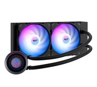 darkFlash DNA240A AIO Refroidisseur liquide pour processeur, pompe haute performance, synchronisation ARGB, ventilateurs PWM, avec logo darkFlash personnalisable, compatible avec Intel 1700/1200/115X,