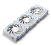 darkFlash INF34 Lot de 3 ventilateurs de boîtier PC 120 mm avec chaîne en marguerite, refroidissement jusqu'à 2 000 tr/min, PWM à 4 broches, ARGB (avant, blanc)